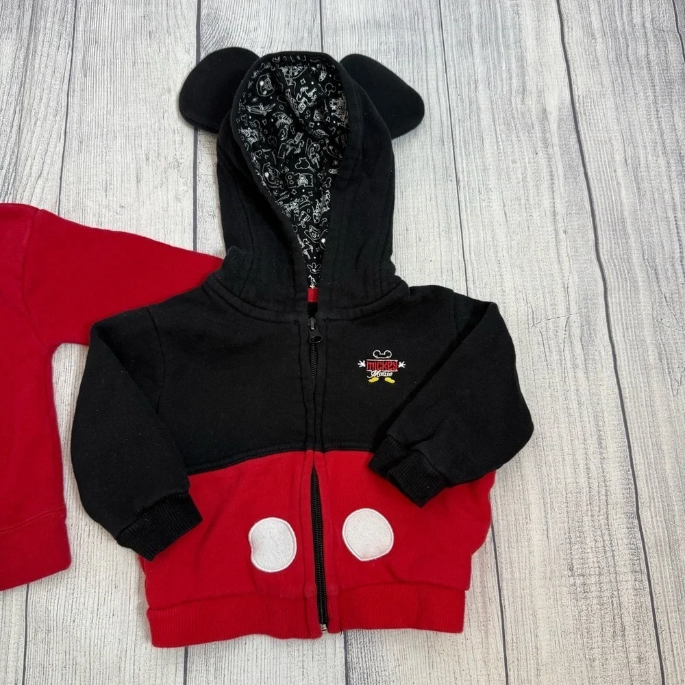 Disney Parks Mickey Mouse Hoodie Garanimals Red Sweatshirt Bundle/size 12M